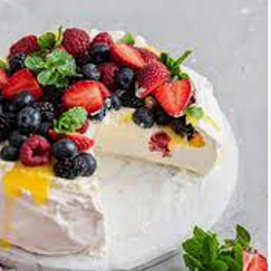 Lemon Curd & Berry Pavlova