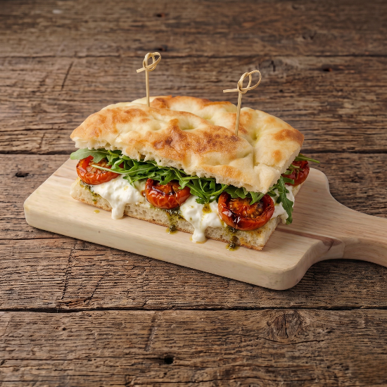 Burrata Mediterranea Focaccia (V)