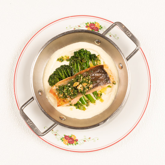 Seared Salmon & Skordalia