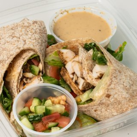 Mediterranean Chicken Hummus Wrap