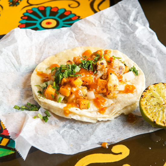 Vegan Sweet Potato & Cauliflower Tacos