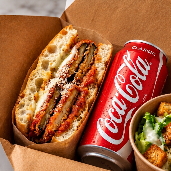 Parmigiana di Melanzane Focaccia Lunch Box (V)