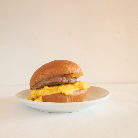 Egg and Cheese (+ Sausage) on a Roll