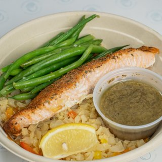 Cauli-Rice Salmon Bowl