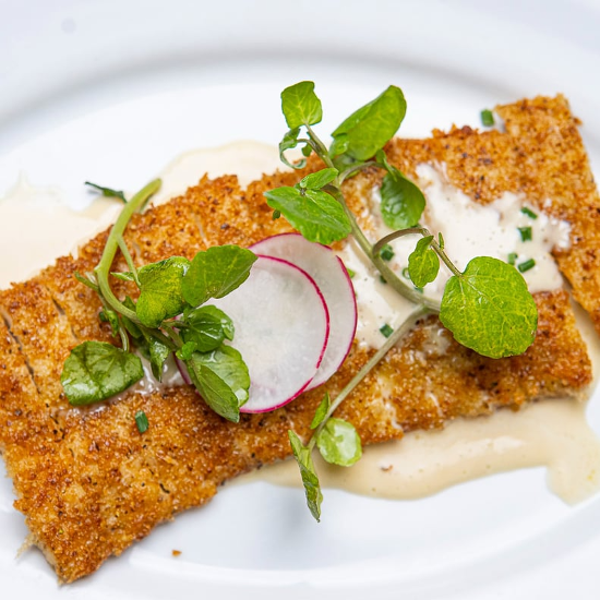 Pistachio Crusted Calamari Steak