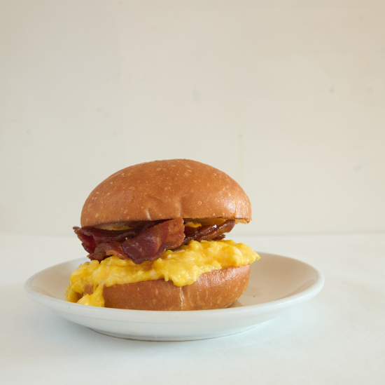 Egg and Cheese (+ Bacon) on a Roll