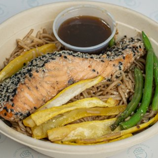 Salmon Teriyaki Noodle Bowl